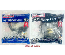 Certified Appliance Dryer Cord 4 Wire 30A 6ft  Range Cord 3 Wire 4ft Set of 2