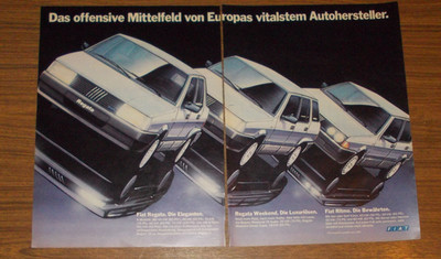 Rare Advertising Fiat Ritmo Regata Weekend - The Offensive Midfield 1986
