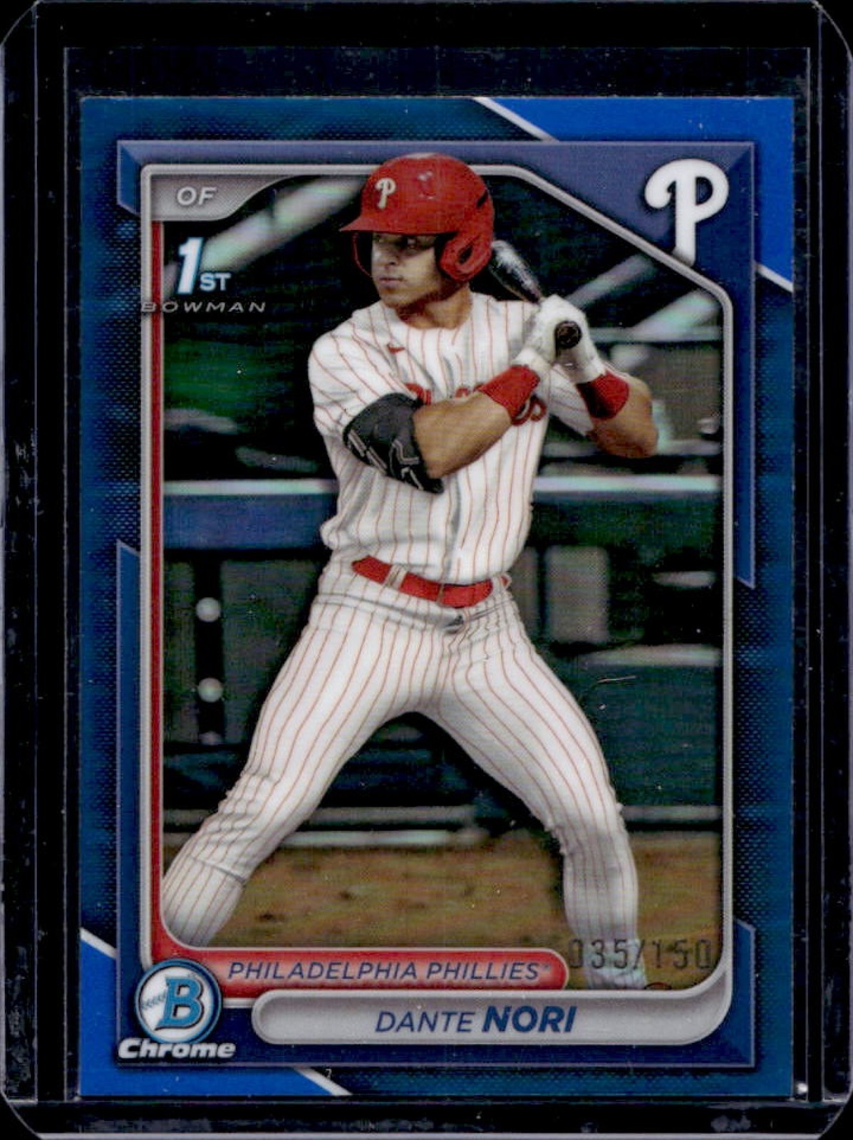 2024 Bowman Draft Dante Nori Chrome Blue Refractor 1st #35/150 Phillies