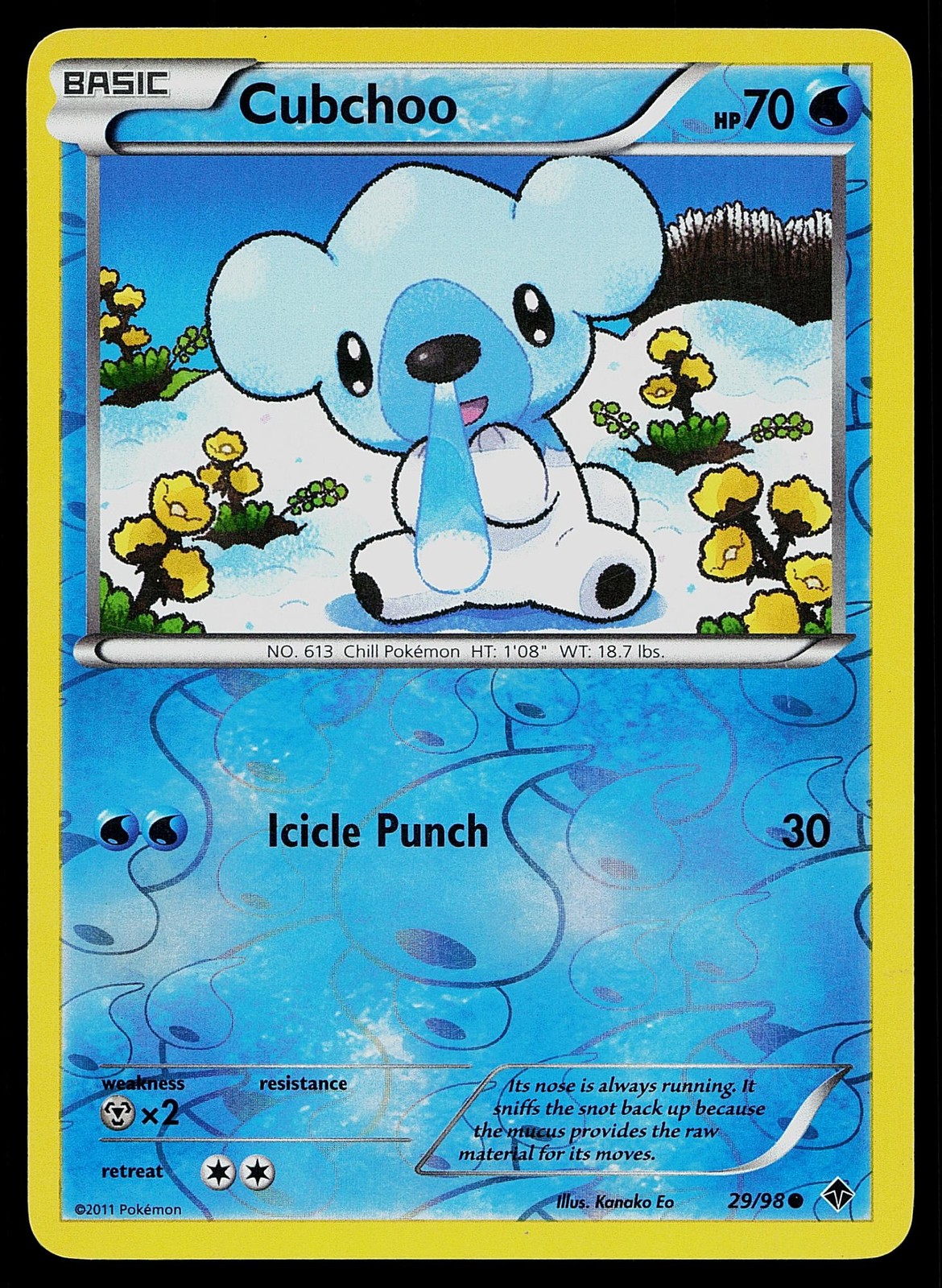 Pokemon Card Emerging Powers Cubchoo 29/98 Common Reverse Holo