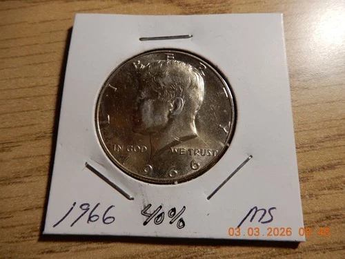 1966 Kennedy Half BU 40% Silver