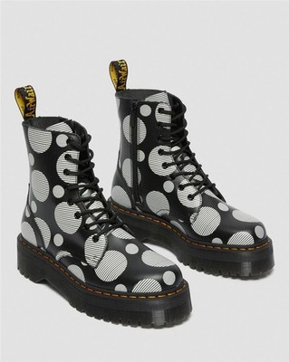 Doc Martens Jadon Boot Polka Dot Smooth Leather Platforms Size 8 Mens
