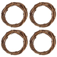3 Inch Rattan Wreath, 4 Pcs Vine Branch Wreath Garland, Brown