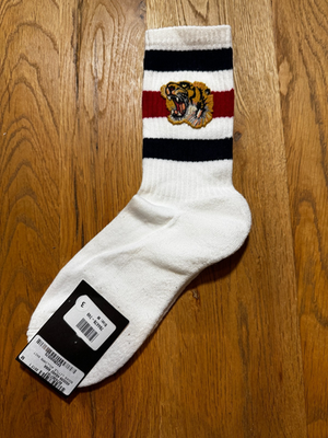 NWT 100% Authentic GUCCI Little Williams Sports Sock White Tiger