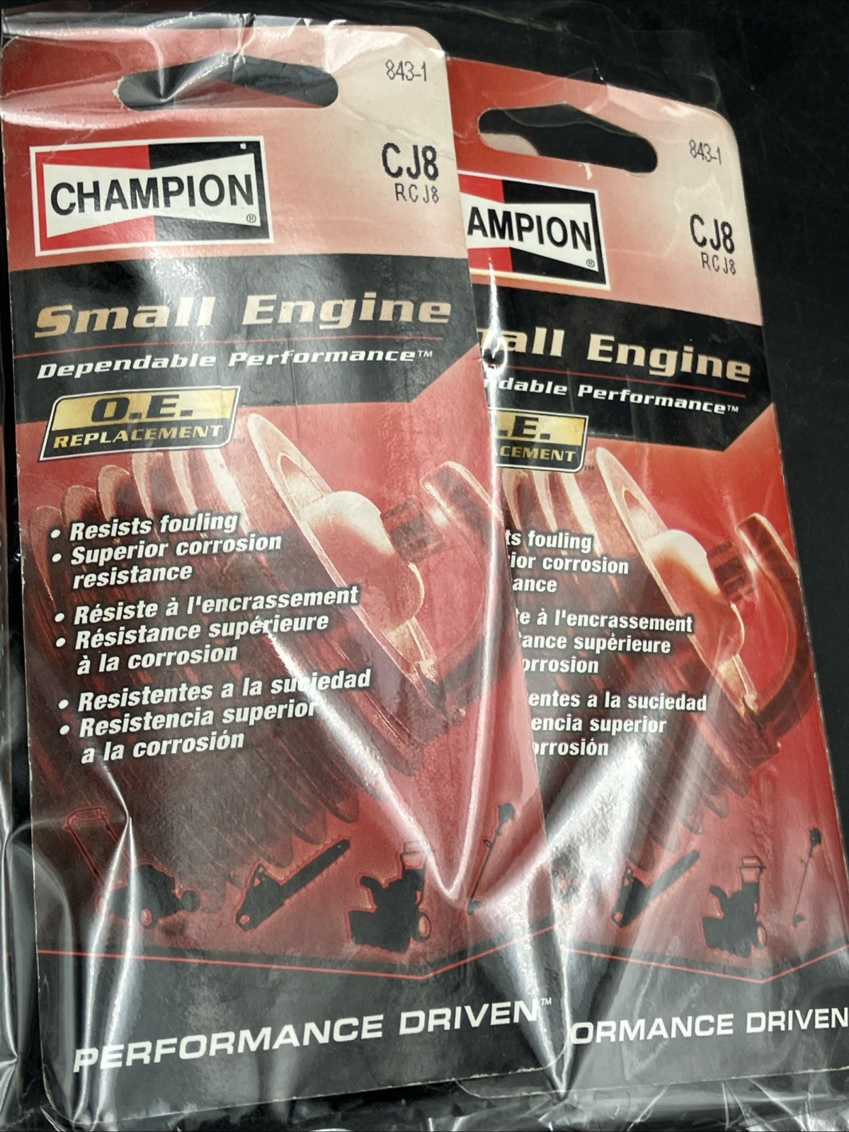 LOT of 3 Champion #CJ8 Spark Plugs For Small Engines 843-1