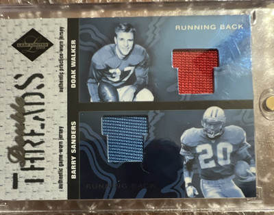  👀 Double Threads Serial Jersey Doak Walker Barry Sanders Lions DT-16 👀