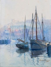 John Francis Rennie (British Early 20th Century): Whitby Scene, Watercolour