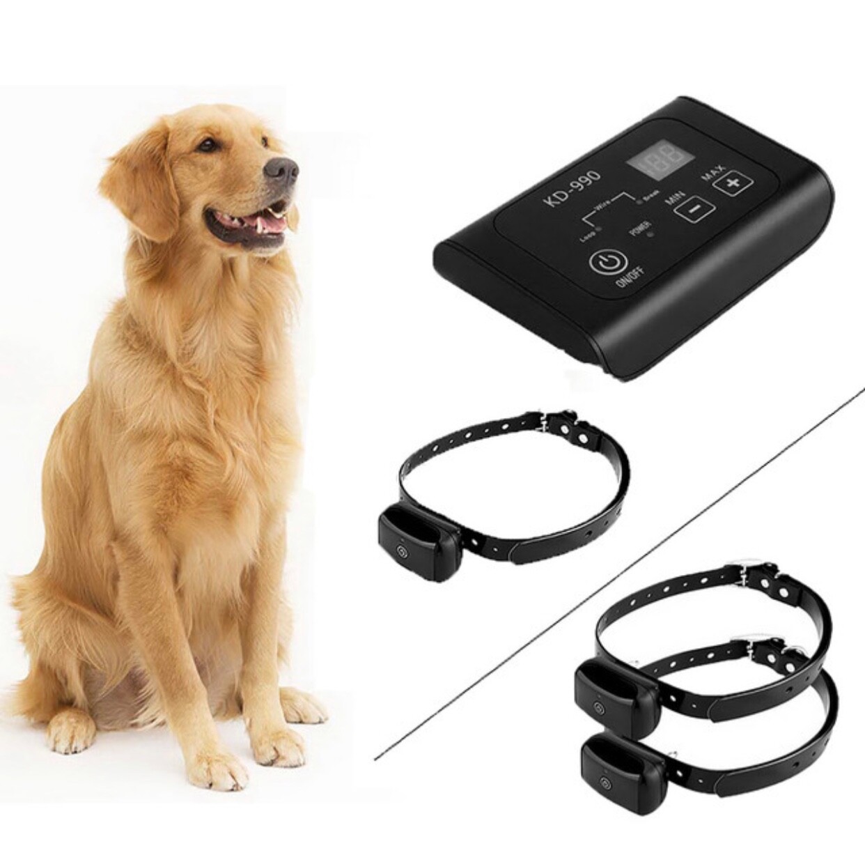 KD990B Electronic Pet Fence System Waterproof 50' 2 Dog System Open