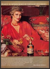 Drambuie Over Ice 1970s Print Advertisement 1979 Woman Reclining on Couch