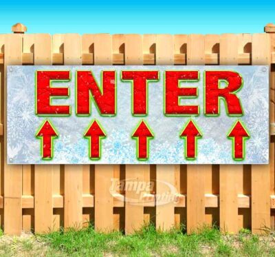 ENTER UP Advertising Vinyl Banner Flag Sign Many Sizes Available CHRISTMAS
