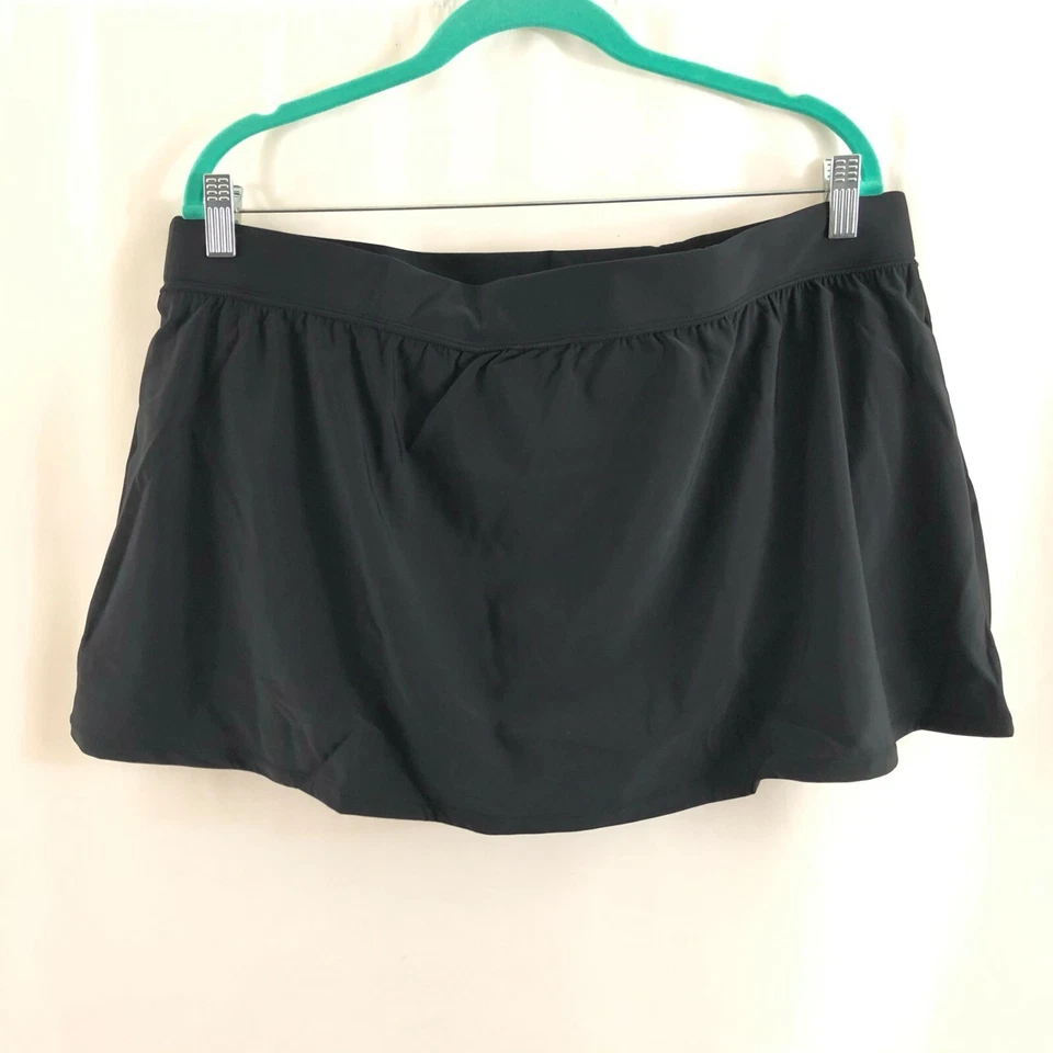 Falda corta de natación verde aguamarina para mujer elástica básica negra talla 20W/22W Foto 3 de 4
