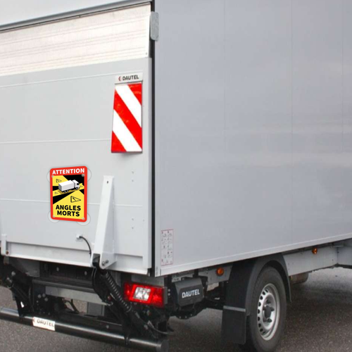 3x Angles Morts LKW Schild mit 4x Saugnäpfen pro Schild - UV- Kunststoff 17x25cm - Bild 5 von 7