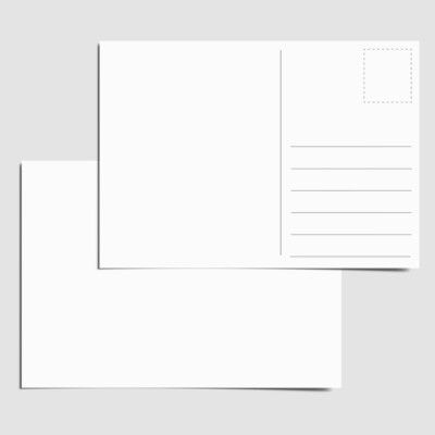 250 g/m² einfache weiße Postkarten 149 x 105 Urlaub Wettbewerb Versand