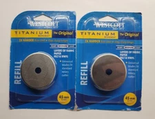 Lot Of 2 Westcott Medium 45mm Titanium Bonded Rotary Cutting Blade Refills