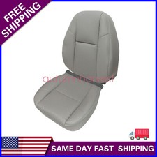 For 2009-2014 Chevy Silverado Driver Top Bottom Perf Leather Seat Cover Gray