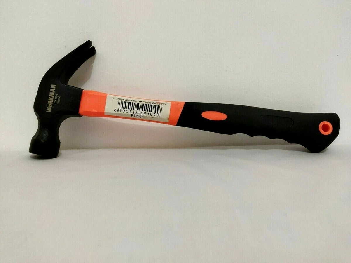 WORKMAN 16oz 500g FiberGlass Handle Forged Steel Head Claw Hammer Nail Extractor