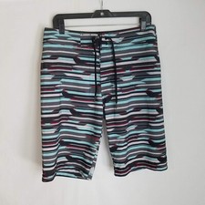 prAna Mens Multicolor Abstract UPF 50 Swim Trunks Board Shorts Size 32