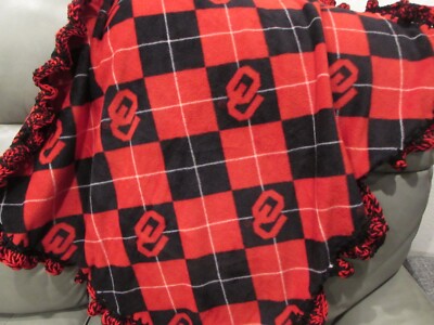 Baby Blanket Oklahoma Boomer Sooners OU College Fleece With Crochet Super  Ruffle