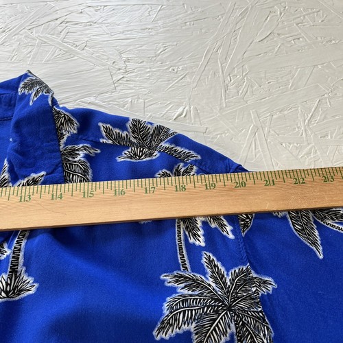 Jaywalker Men's Size 2X Hawaiian Shirt Button Up Palm Tree Print 100%-Rayon Blue - Picture 5 of 7
