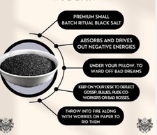 Black Salt for Protection Rituals Wiccan Spells, Handcrafted Negative Energy