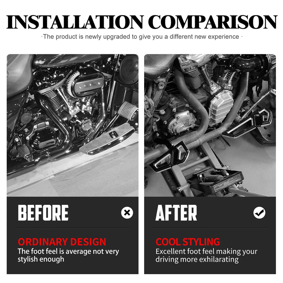 Estriberas estriberas delanteras traseras Empire para Harley Street Electra Glide Foto 3 de 4