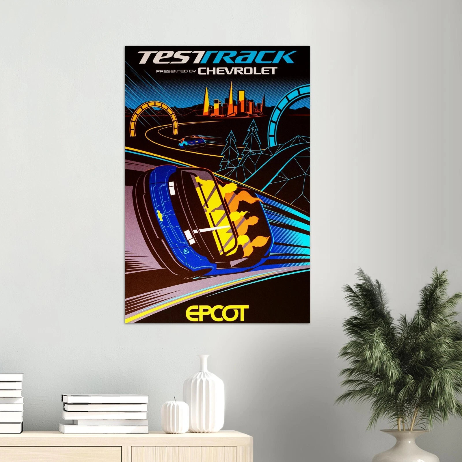 Disney Epcot Center Test Track Vertical Poster