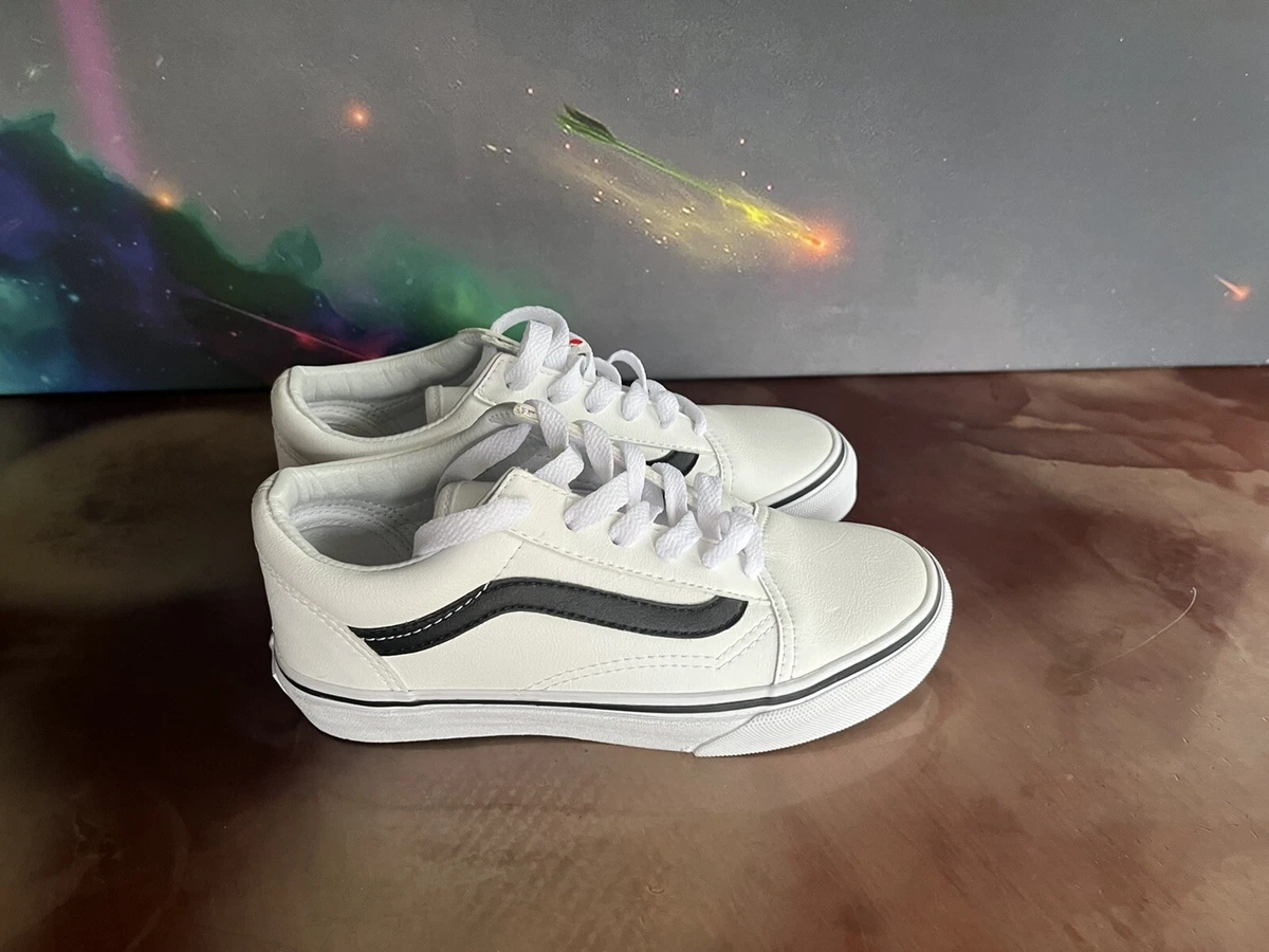 Vans Unisex Shoes Skool Size 2 Leather True White &amp; | eBay