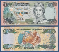 BAHAMAS 1/2 Dollar  2001  UNC  P. 68