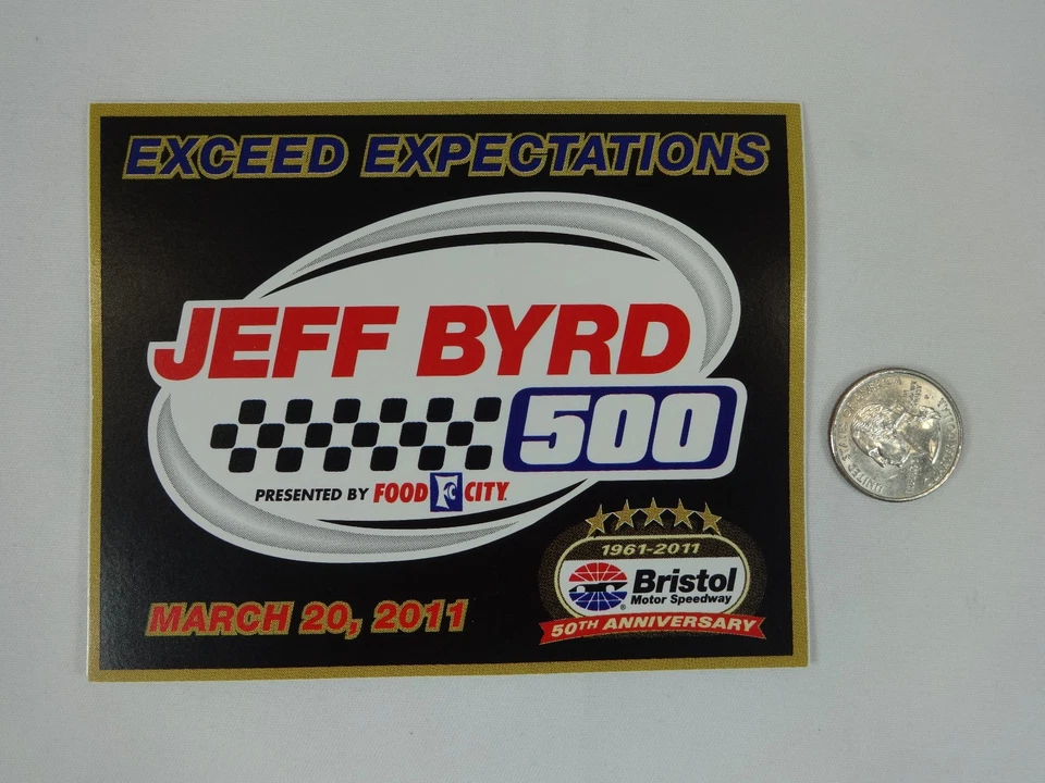 2011 Bristol Jeff Byrd 500 Food F City 500 Collector Decal Stricker Busch Gibbs - Image 3 of 4