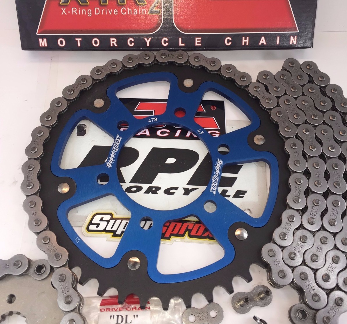 Z750 0411 ZR750 BLUE SUPERSPROX JT CHAIN AND SPROCKETS KIT KAWASAKI