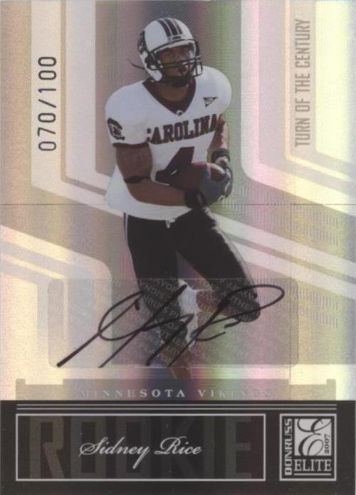 2007 Donruss Elite - Rookie Sidney Rice #187 Turn of the Century Rookie ...