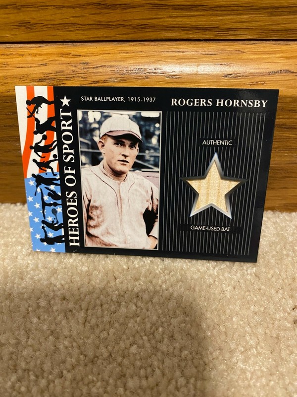 Topps Rogers Hornsby Game Used Bat Card ~ 100 Years Old!!!