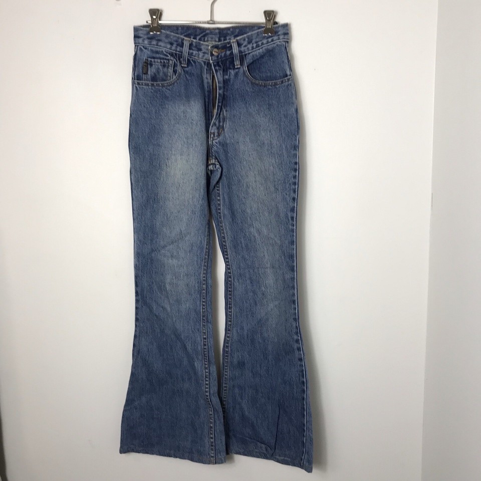 Italy G 2002 Wears Women’s Blue Denim Flare Leg Jeans Size 27 Perfect Condition