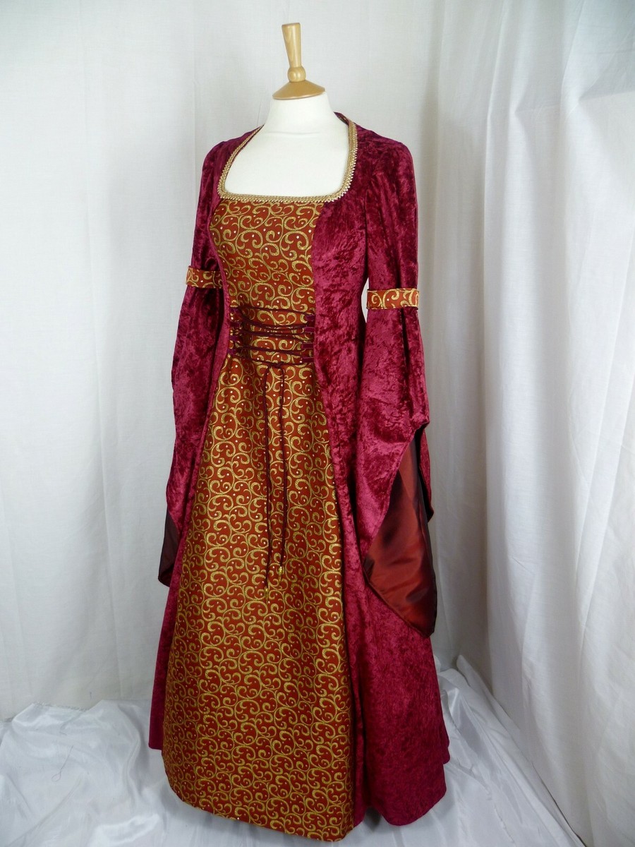 Red Medieval Dress, Renaissance Gown Custom Made to size and Plus sizes |  eBay