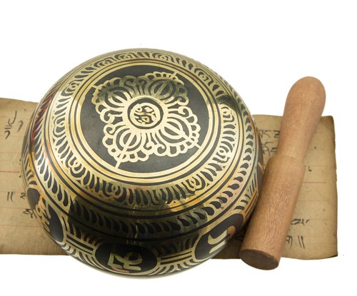 Cuenco Bengala - Note Ré - 590Hz-600 Gr Ø 13cm-Noir #1095-S11B - Picture 3 of 3