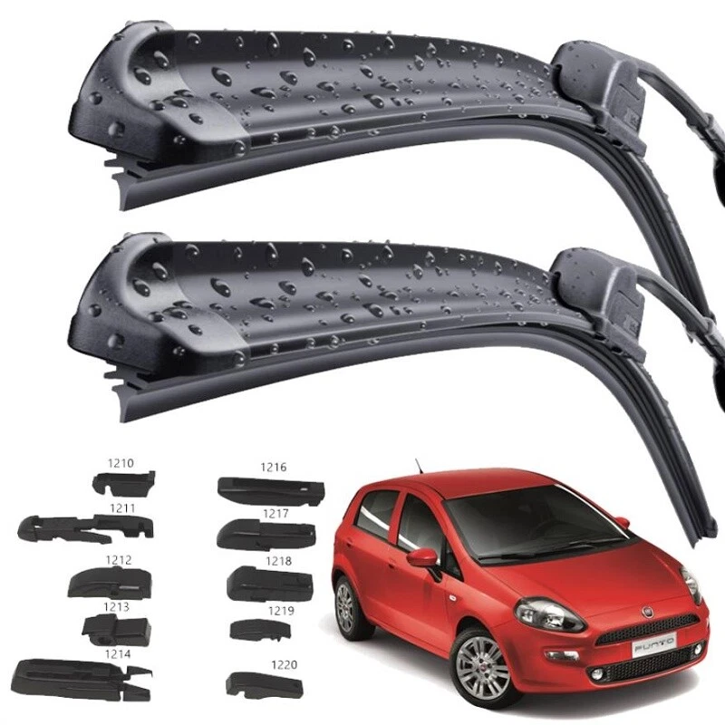 KIT 2 Spazzole Tergicristallo Anteriori FIAT GRANDE PUNTO EVO 650 + 380mm FLAT