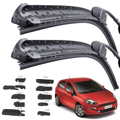 Spazzole Tergicristallo Anteriori Per Fiat Grande Punto (2005-2015) - Misure 26 E 15 Pollici - Gomma Naturale