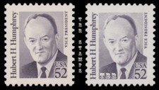 Hubert Humphrey 2189 2189a Great Americans 52c Variety Set of 2 MNH - Buy Now