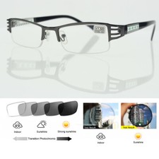 Bifocal Half Rim Light-Darkening Transition Photochromic Reading Glass 1.0 3.0