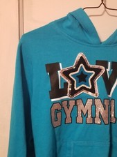 Justice Girls Blue Gymnast Cropped Hoodie