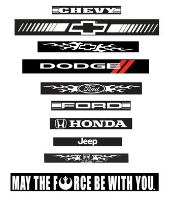 New Chevy Ram Jeep Honda Ford Car Truck Front / Back Windshield Window Decal