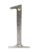 4" Tall Metal  Silver Street Address Number 