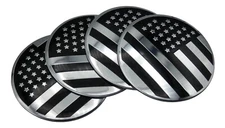 (PACK OF 4) American Flag Wheel Center Cap Decals Emblems Sticker 2.2" 56mm