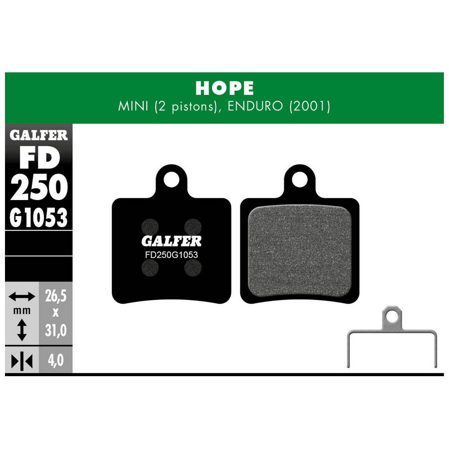 pastiglie mescola nera standard per hope mini - enduro FD250G1053 GALFER BIKE fr