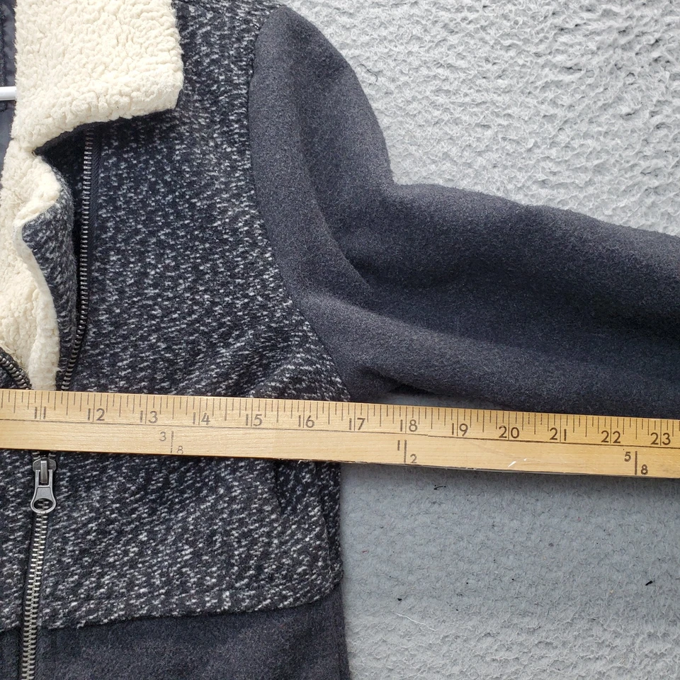 Cherokee Coat Youth XL Gray Sherpa Lined Wool Long Sleeve Pocket Cliffside Zip - Image 4 of 4