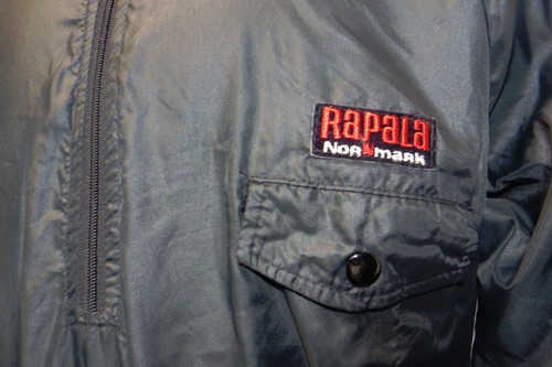 vtg RAPALA NORMARK FIELD STREAM BLACK 80s JACKET windbreaker Med Mens - Picture 7 of 8