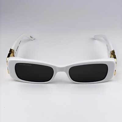 Balenciaga Men Sunglasses White Gold Logo Grey Rectangle  display picture 2