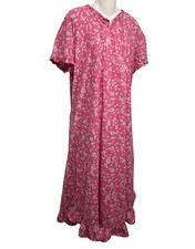 Vintage Dreams Co Floral Nightgown Large Long Pink Ruffled Night Dress Chemise L