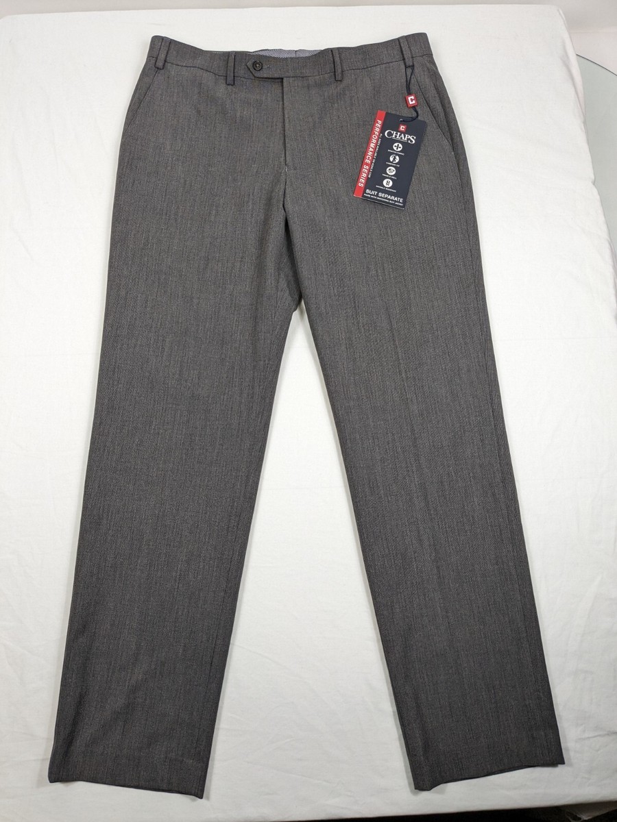 men's chaps classic-fit performance flat-front dress pants Chaps Flat Front Men's Solid Classic Fit Tailored Suit Separate Pant, Size: 4430, Blue