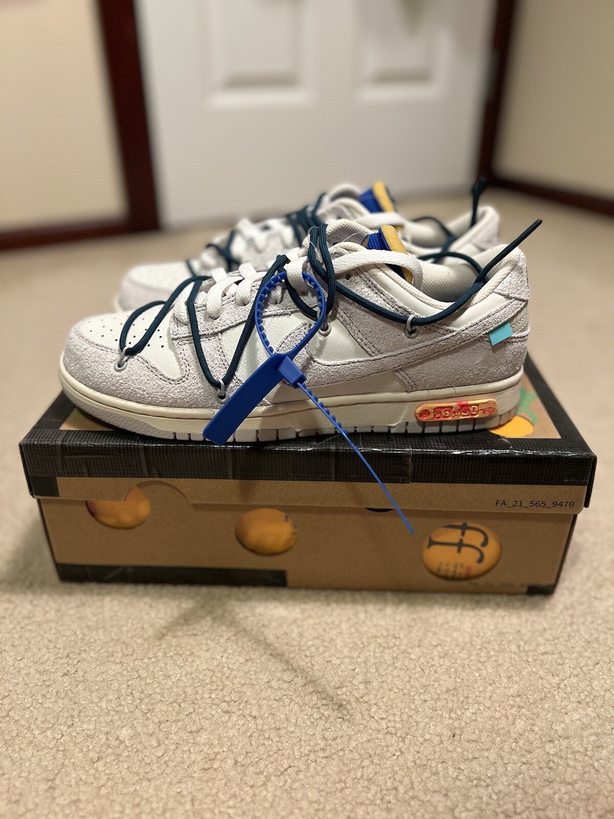 OFF WHITE X NIKE Taglia 9 Nike Dunk Low x Off White lotto 16 di 50 2021 Deadstock DJ0950111